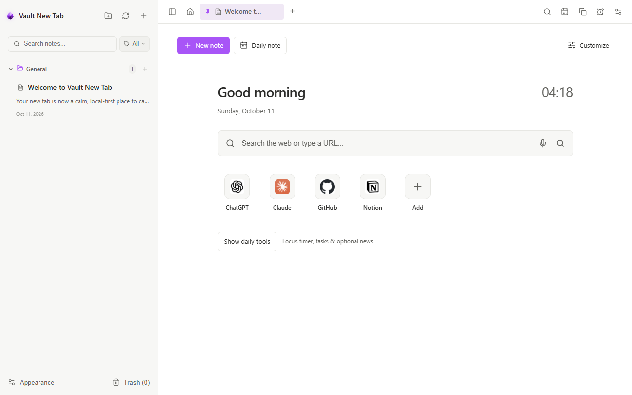 A quieter daily dashboard