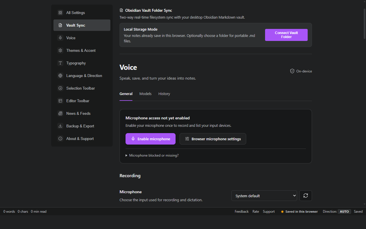 Obsidian Vault Sync and Workspace Settings Dashboard